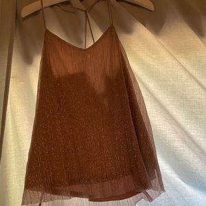 Express M lined shimmer party top